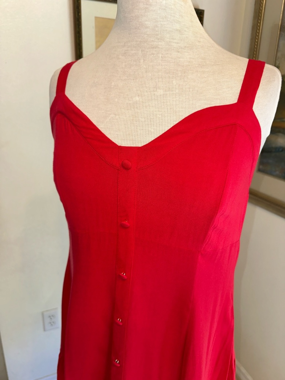 VENUS Charming Red Button-Front Sundress/Tunic Size Medium - Picture 4 of 10